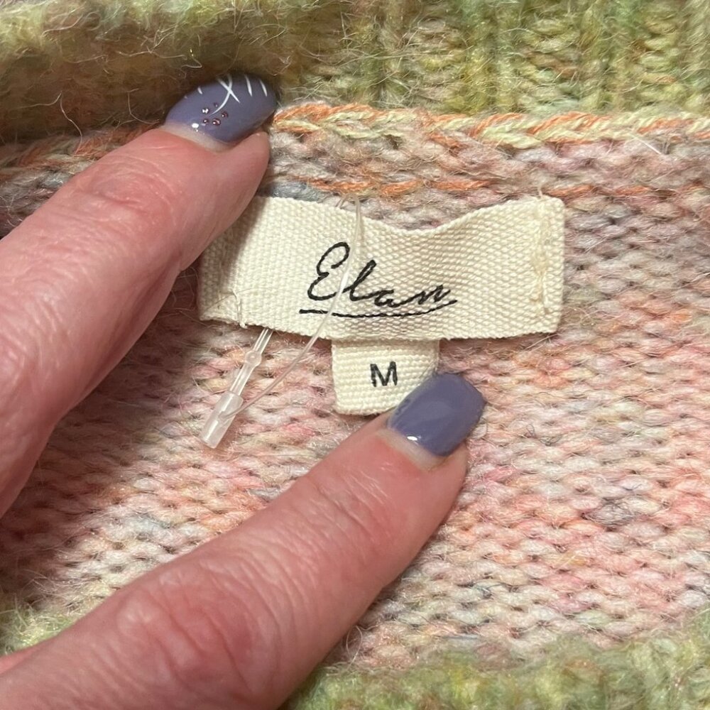 Elan Crew Neck High Low Sweater in Malve Multi - Picture 5 of 8